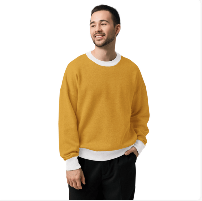 Relaxed fit knitted crew neck sweater