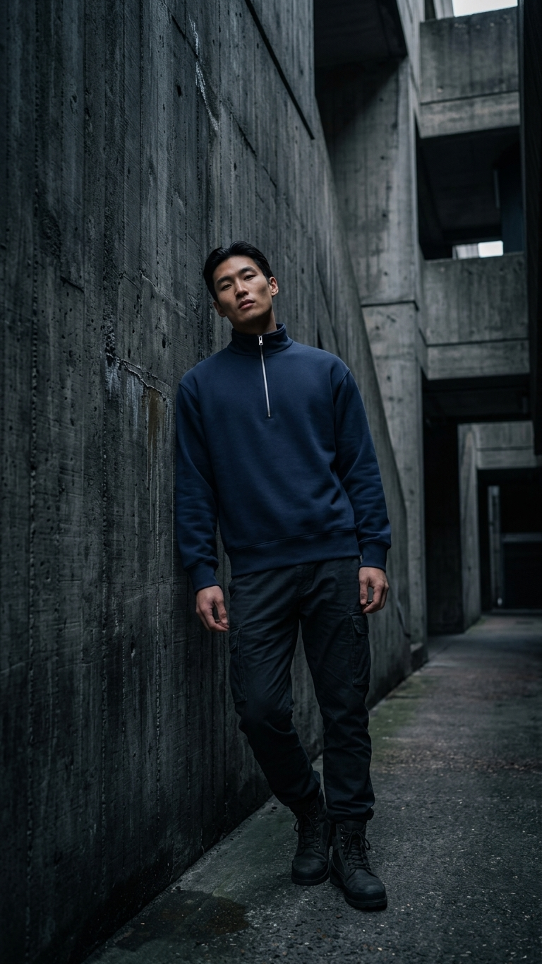 Unisex half-zip pullover