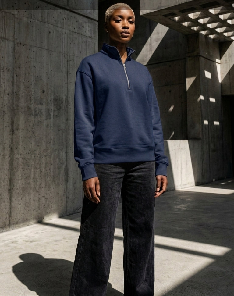 Unisex half-zip pullover