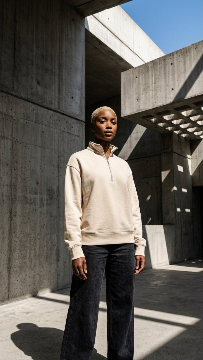 Unisex half-zip pullover